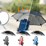 Motorcycle Mobile Phone Holder Stand \u0026 Umbrella Rainproof Sunshade Bicycle Outdoor Scooter Phone Clip Handlebar Mount, Universal Phone Sun Shade Cover